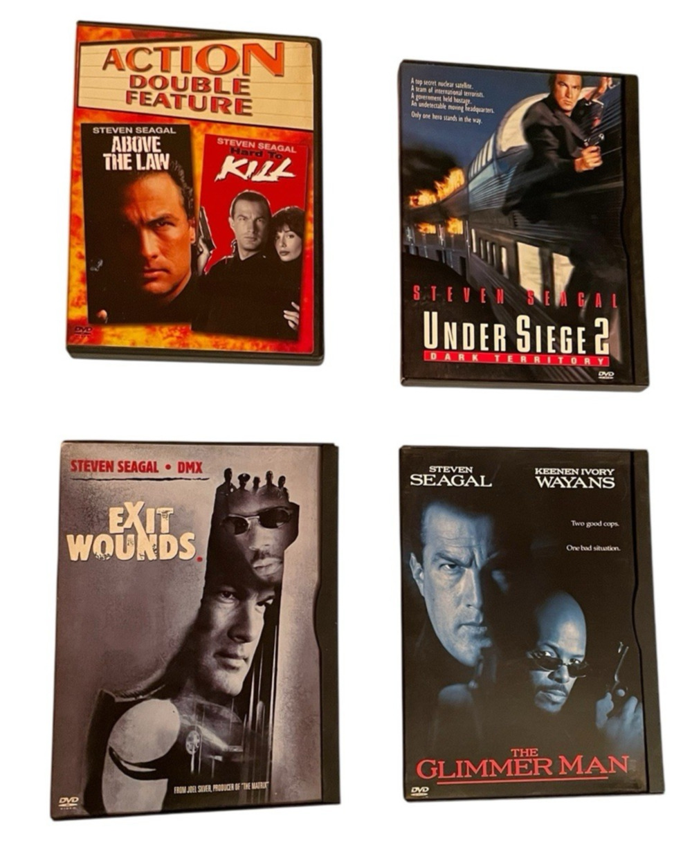 Steven Seagal DVD Lot Action Dbl Feature,Under Siege 2,ExitWounds & Glimmer Man